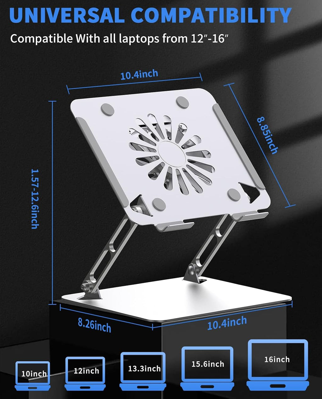 Laptop Cooling Pad with Upgrade Low-Noise Fan and 3.0 USB Hubs, Ventilated Laptop Cooler Prevent Overheating
