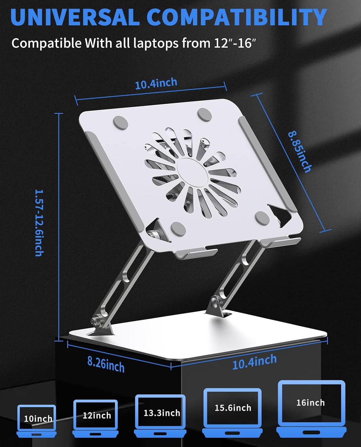 Laptop Cooling Pad with Upgrade Low-Noise Fan and 3.0 USB Hubs, Ventilated Laptop Cooler Prevent Overheating