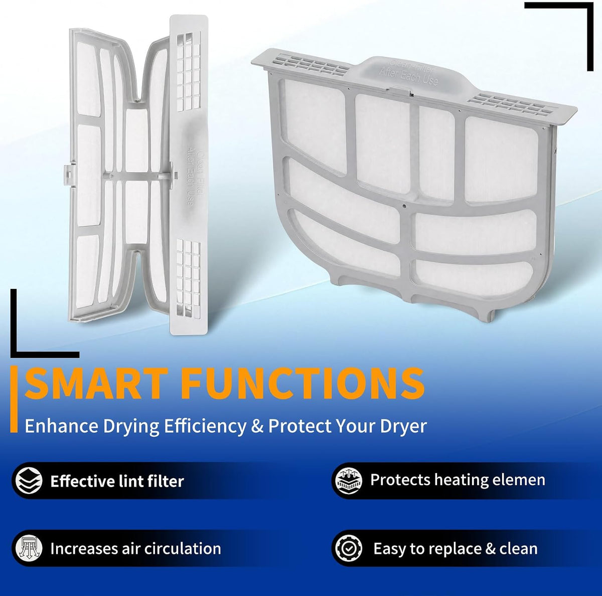DLE8200L DLE8200W DLE8400BE DLG8401WE DLG8401BE Lint Filter for LG Dryer