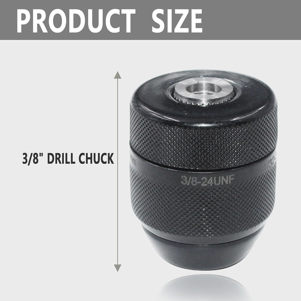 Keyless Drill Chuck Compatible with Milwau-kee, 3/8" Mount 0.8-10mm