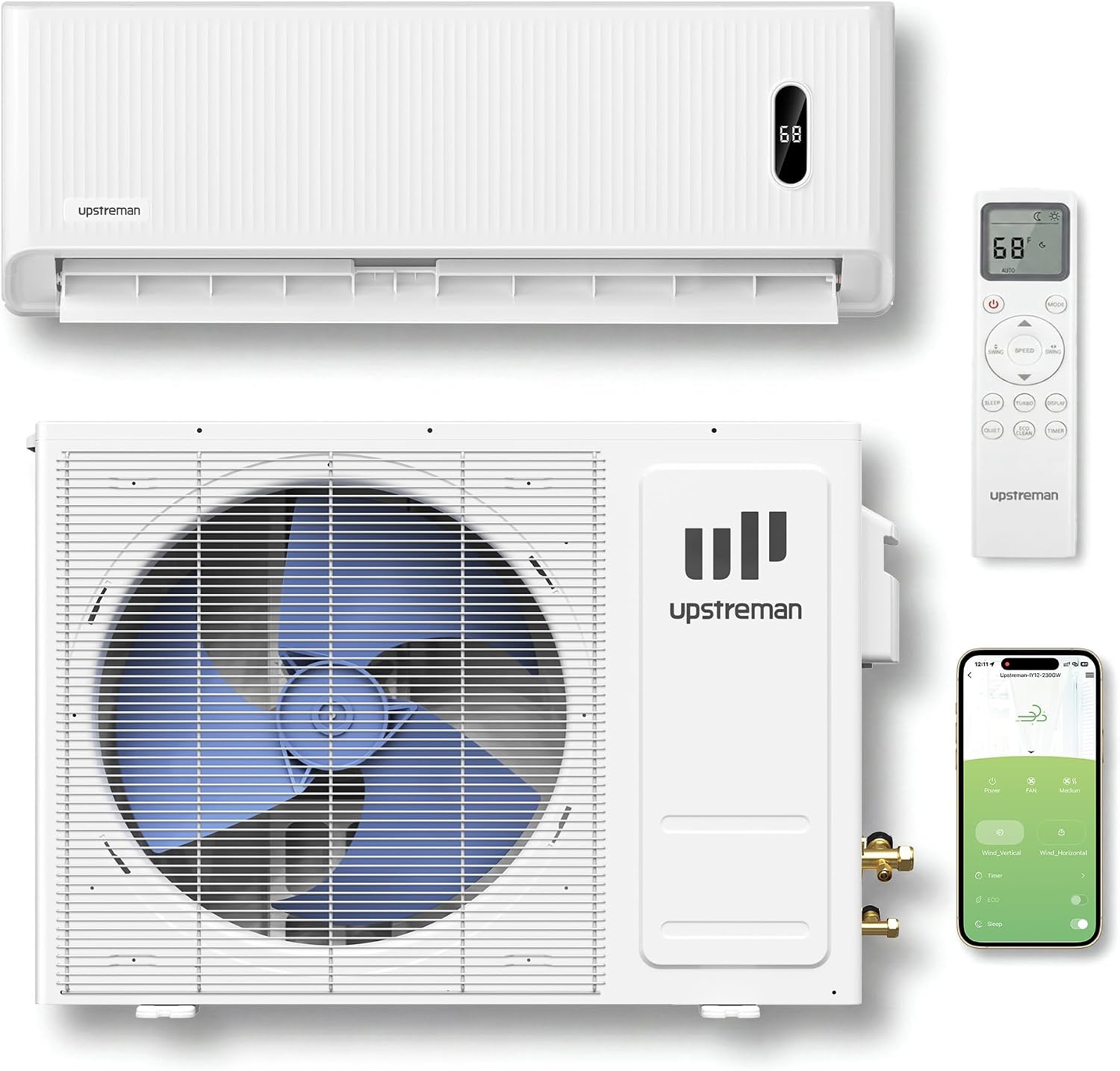 12,000 BTU DIY Mini Split AC & Heat Pump 230V, No Vacuum Required | Pre-Charged System, 18 SEER2 Ductless Inverter