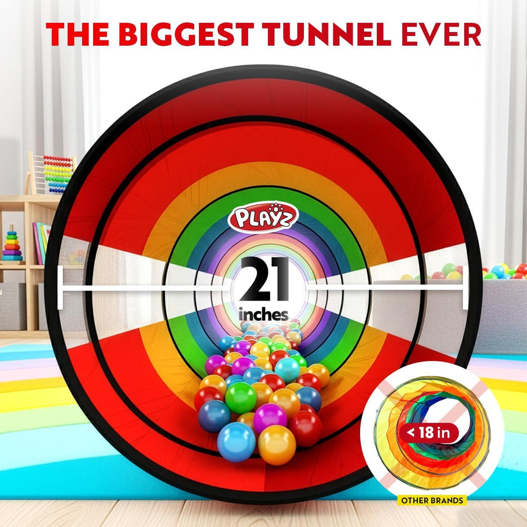 Extra-Large Play Tunnel for Toddlers 1-3 Years – Pop-Up Baby Crawl Tube, Sensory Activity, Indoor & Outdoor Kids Toy