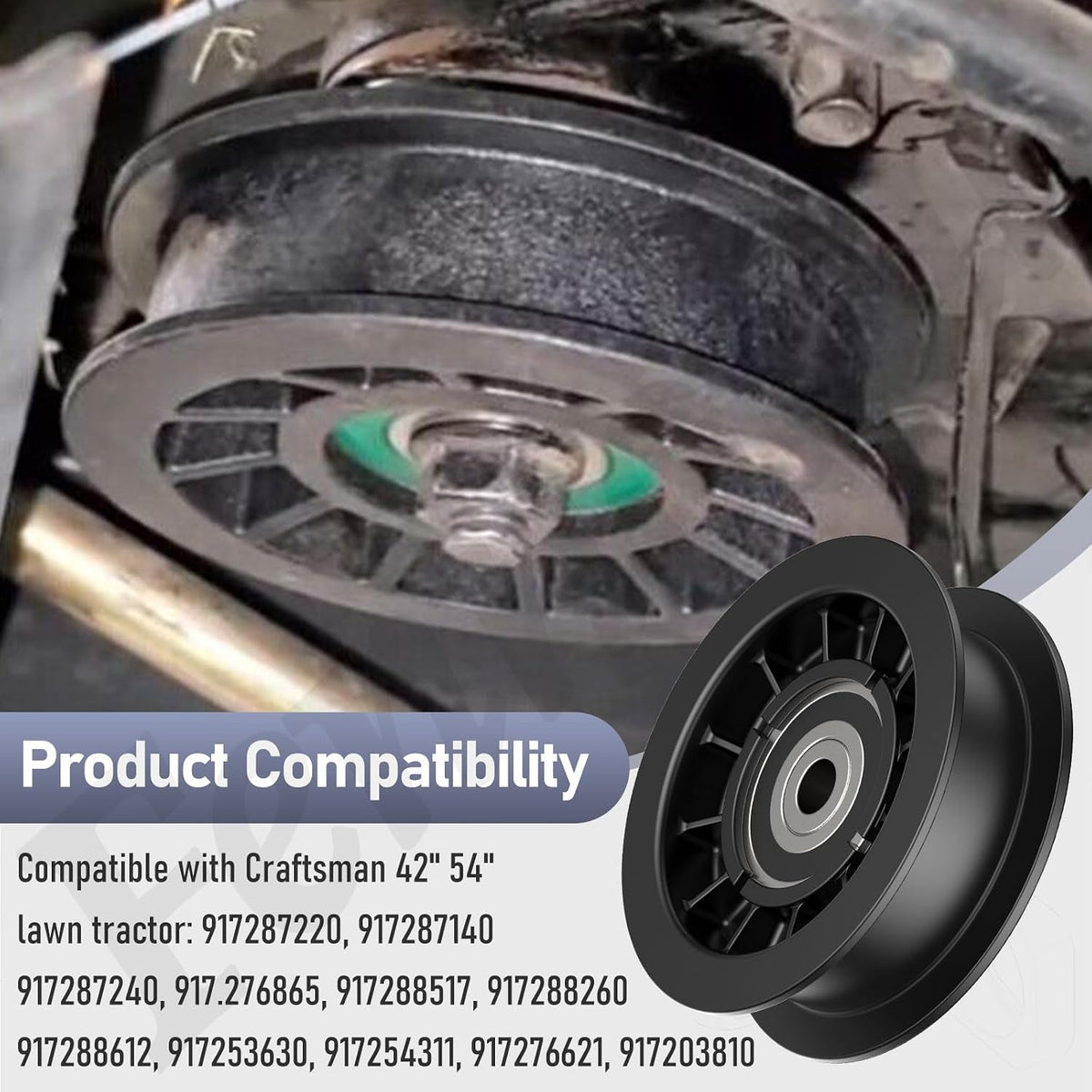 532194327 Flat Idler Pulley for Husqvarna Poulan Mower with 42" 54" Deck