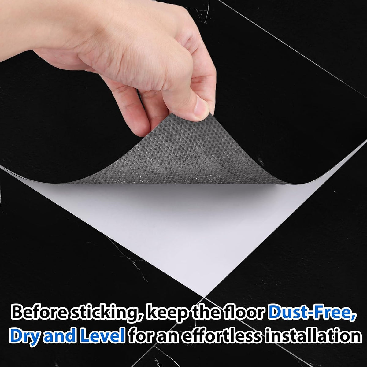 40 Sheet Vinyl Flooring 12 x 12 Inch Peel and Stick Floor Tile Waterproof Black Marble Vinyl Floor Tiles Clearance