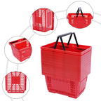 Shopping Basket, 17 * 12 * 9inch Set of 12 Freestanding Store Baskets w/Foldable Handle, Stackable Hand-held Basket