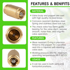 1" No-Lead Brass Check Valve For Well Pump with Backflow Preventer, 1" FNPT