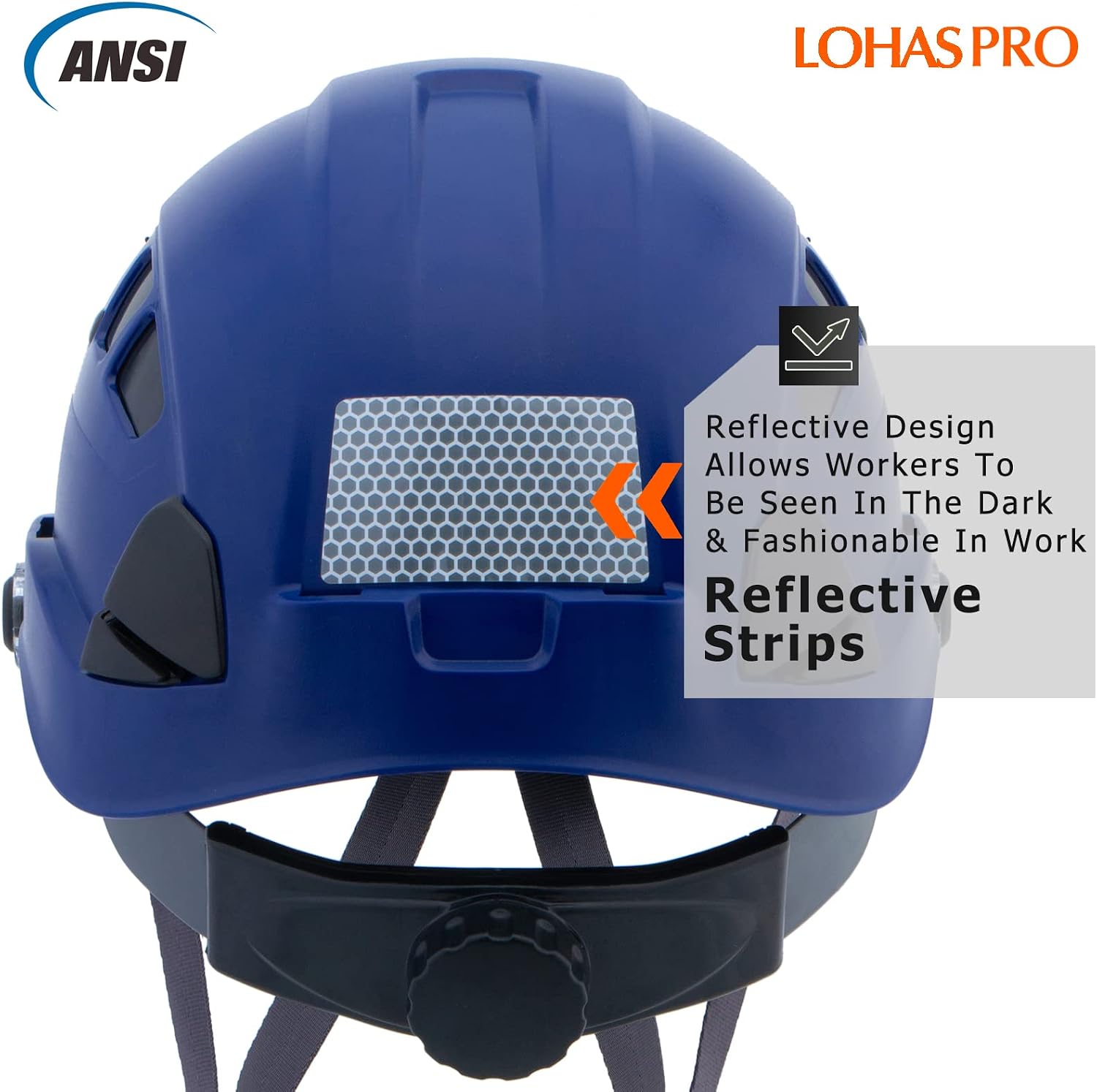 Hard Hats Construction Safety Helmet ANSI Z89.1 Approved OSHA Hardhat Vented Men Worker Blue Hard Hat with Chin Strap
