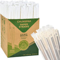 7.75 Inch Disposable Paper Drinking Straws Bulk Individually Wrapped, 0.24" Dia. (Plain White, 400 ct.)