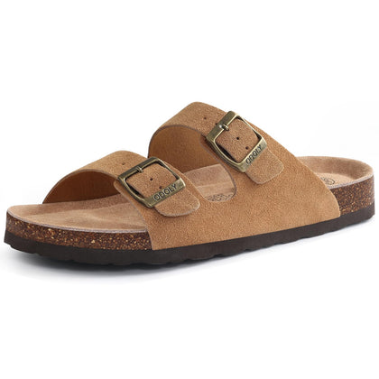 Unisex Comfortable Cork Footbed Slide Sandals with Arch Support