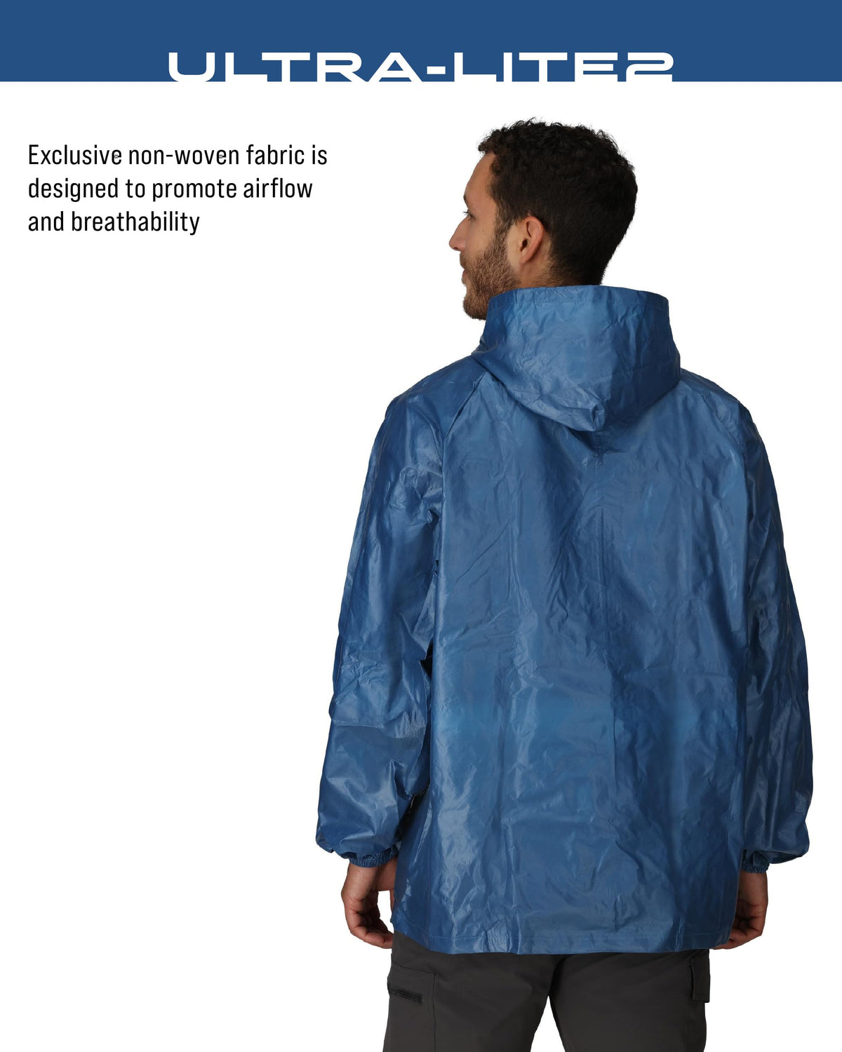 Men's Ultra-lite2 Waterproof Breathable Rain Jacket, Blue, Medium