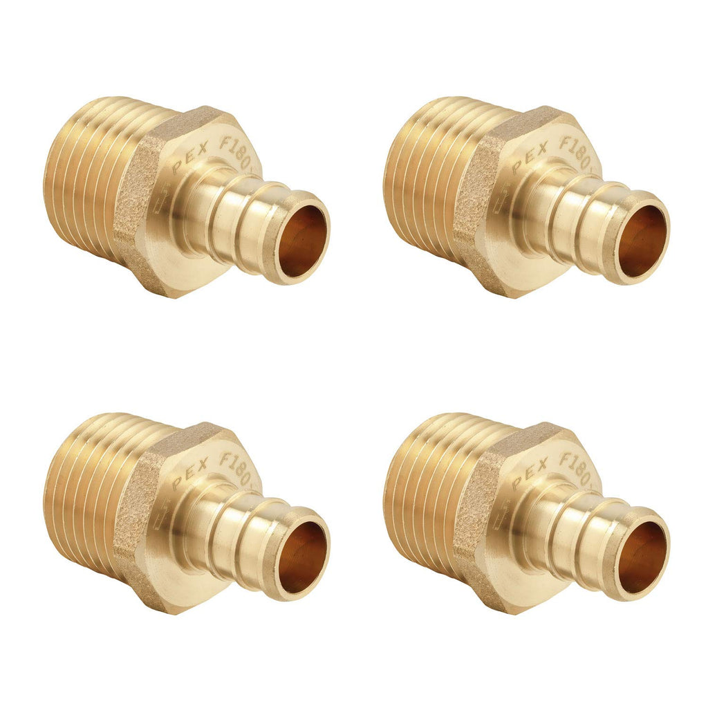 4-PACK Pex Crimp Fitting,1/2"Male Adapter(PEX1807017-4)