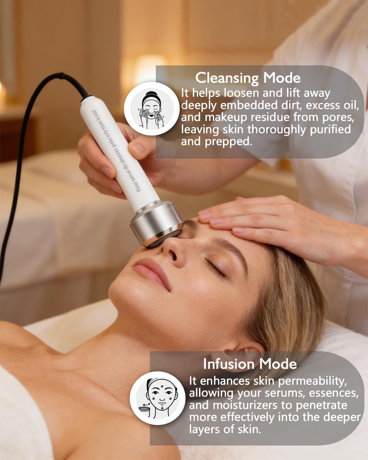 Professional Facial Steamer with 5X LED Magnifying Lamp 4 in 1 | Hot and Cold Facial Steamer, Esthetician Steamer for
