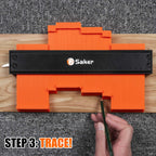 Saker Connection Profile Gauge-Adjustable Lock-Must Have Tool for DIY Handyman, Construction (5+10 INCH, BLACK+BLACK)