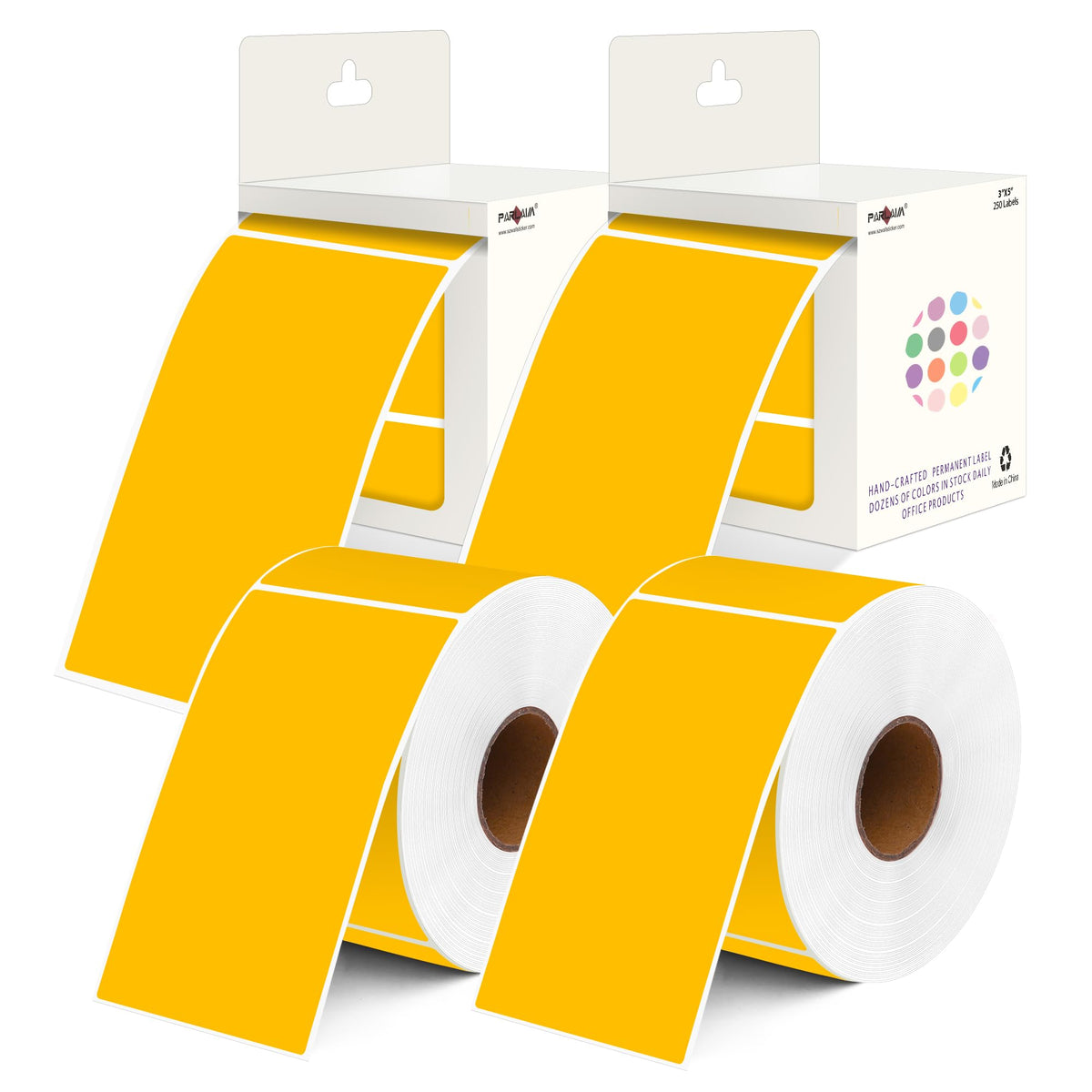 3x5 inch Rectangle Color Code Stickers, 1000PCS Fluorescent Orange Label