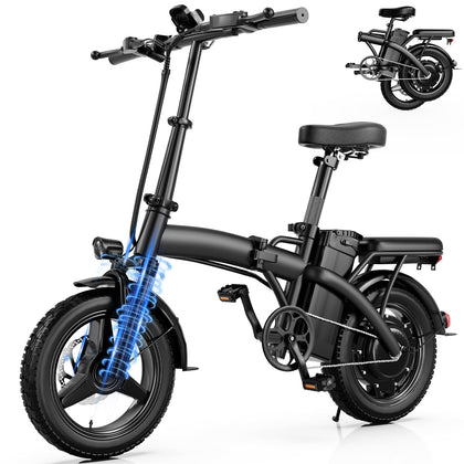 Electric Bike for Adults 14" Folding Ebike 550W 23MPH 35Mi 48V12Ah UL2849