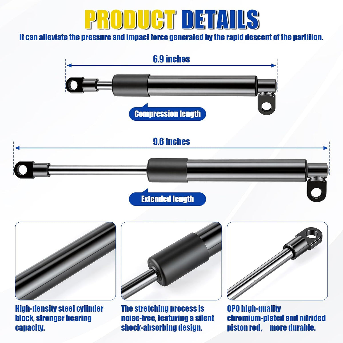 LivTee Tailgate Assist Shock Kit, Slow-Down Tailgate Damper Compatible with Chevy Silverado & GMC Sierra 1500 2500 3500 1999-2006 & Classic 1500 2007, Pickup Truck Accessories