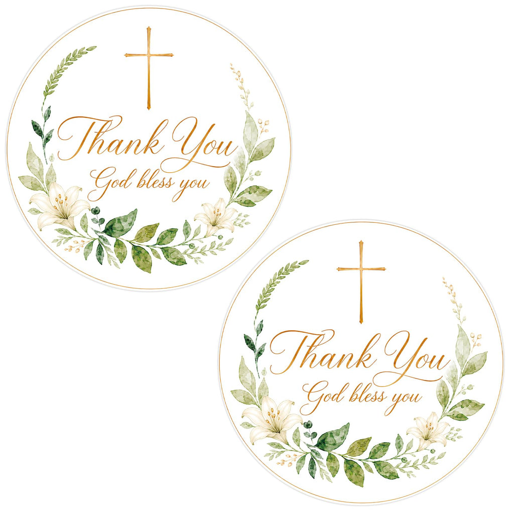 120 Pcs Christian Thank You Stickers, 2 Inch God Bless Labels