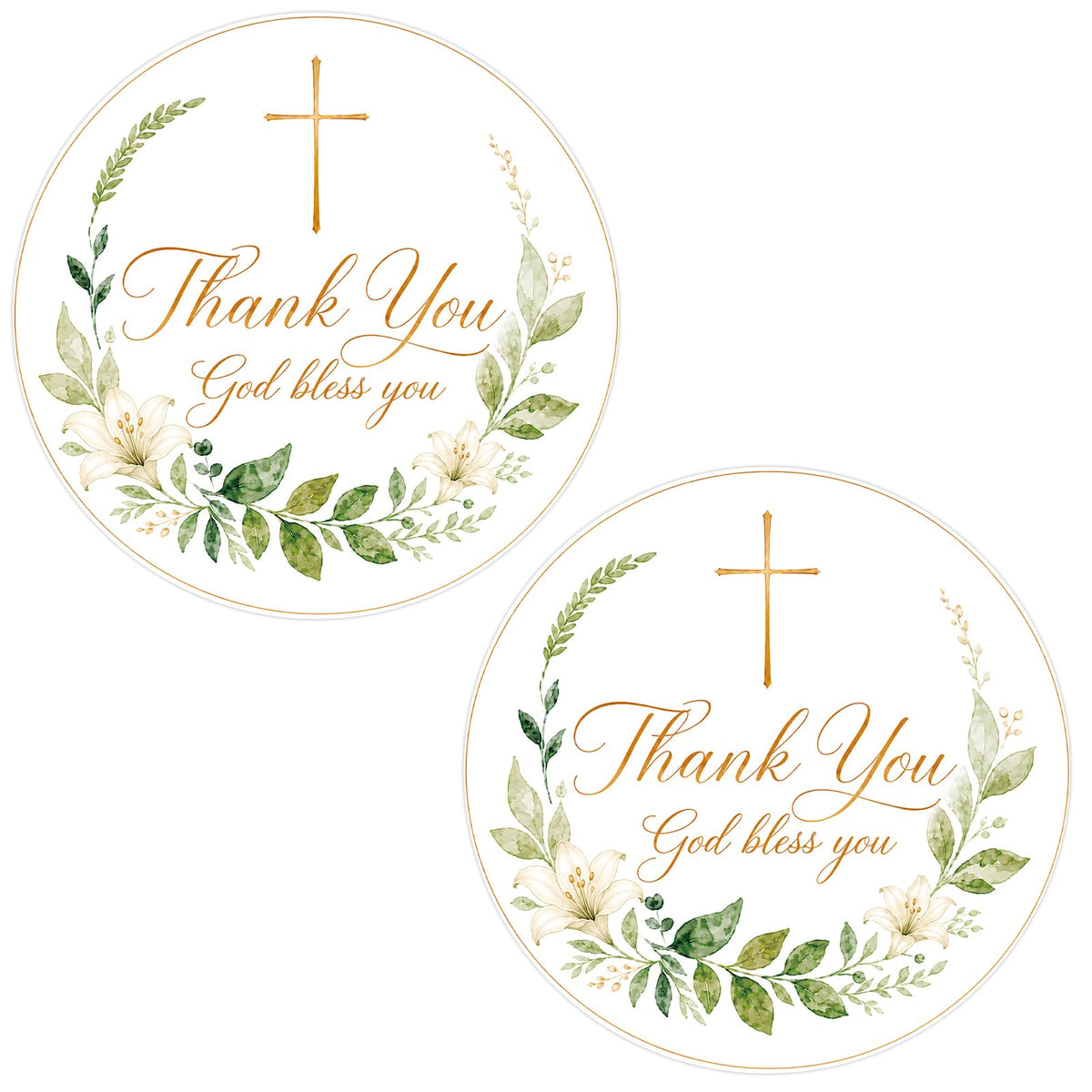 120 Pcs Christian Thank You Stickers, 2 Inch God Bless Labels