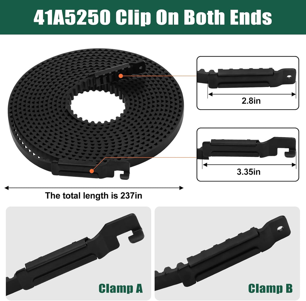 Upgraded 41A5250 Garage Door Opener Belt - 237" Length for 7ft High Doors - Compatible with Sentex, WhisperDrive &