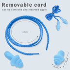 20 Pairs Silicone Earplugs Noise Cancelling, Blue