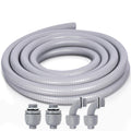 Feotech Liquid-Tight Conduit and Connector Kit - 1/2 Inch 15 FT Non Metallic Liquid Tight Electrical Conduit with 2 Straight and 2 Angle Fittings