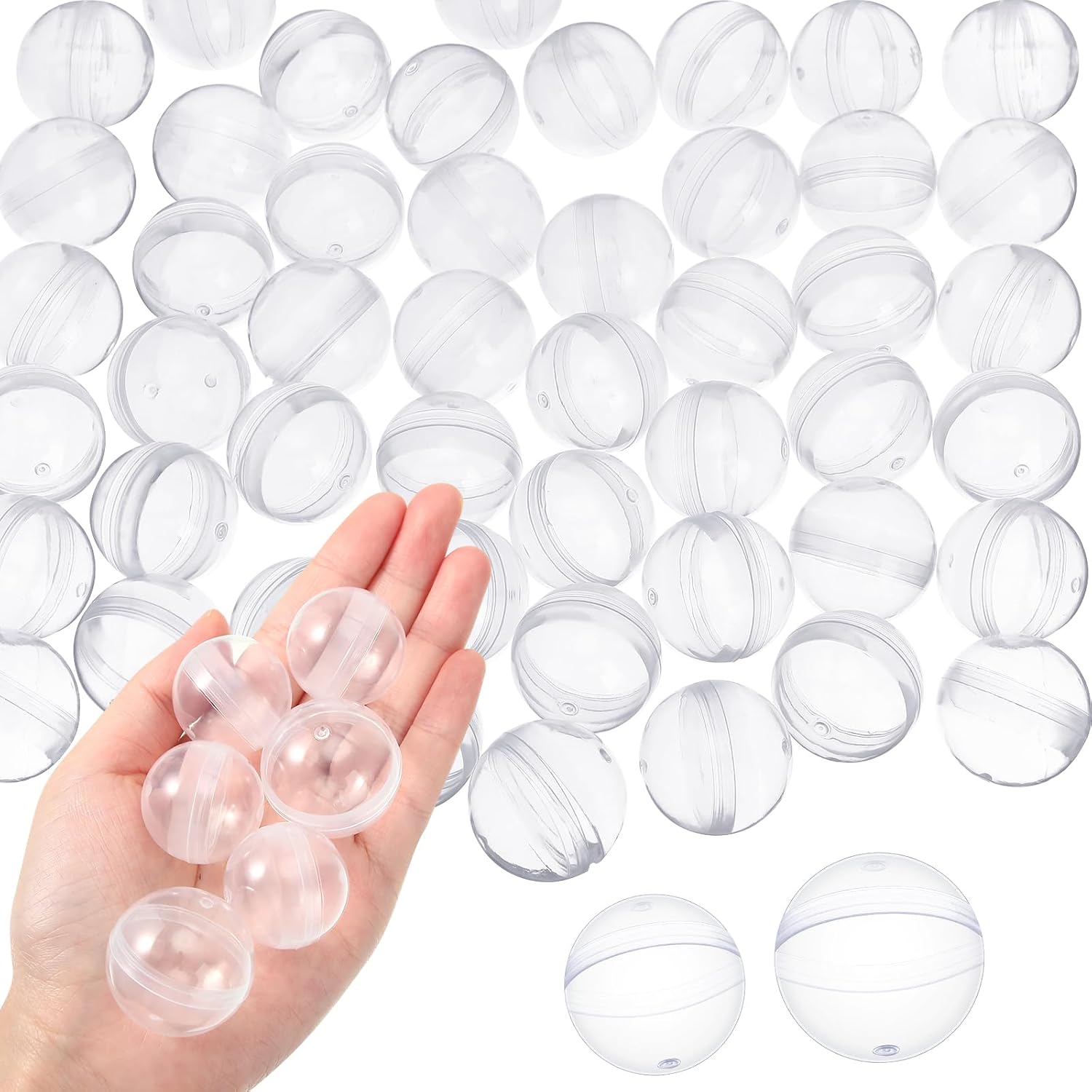 300 Pcs Gumball Machine Capsules Round Capsules 1.1" 1.25" Vending Machine Capsules Empty Clear Balls Toys Small