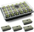 5-Pack Seed Starter Trays with Humidity Dome & Large 24-Cell Plug Trays | XL Cells Plant Germination Tray with Vented