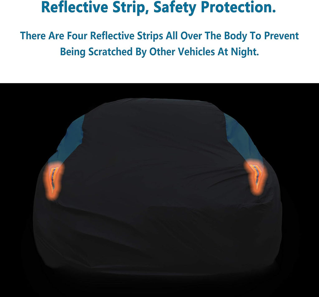 Waterproof Car Cover All Weather Snowproof UV Protection Windproof Outdoor Full car Cover, Universal Fit for Sedan