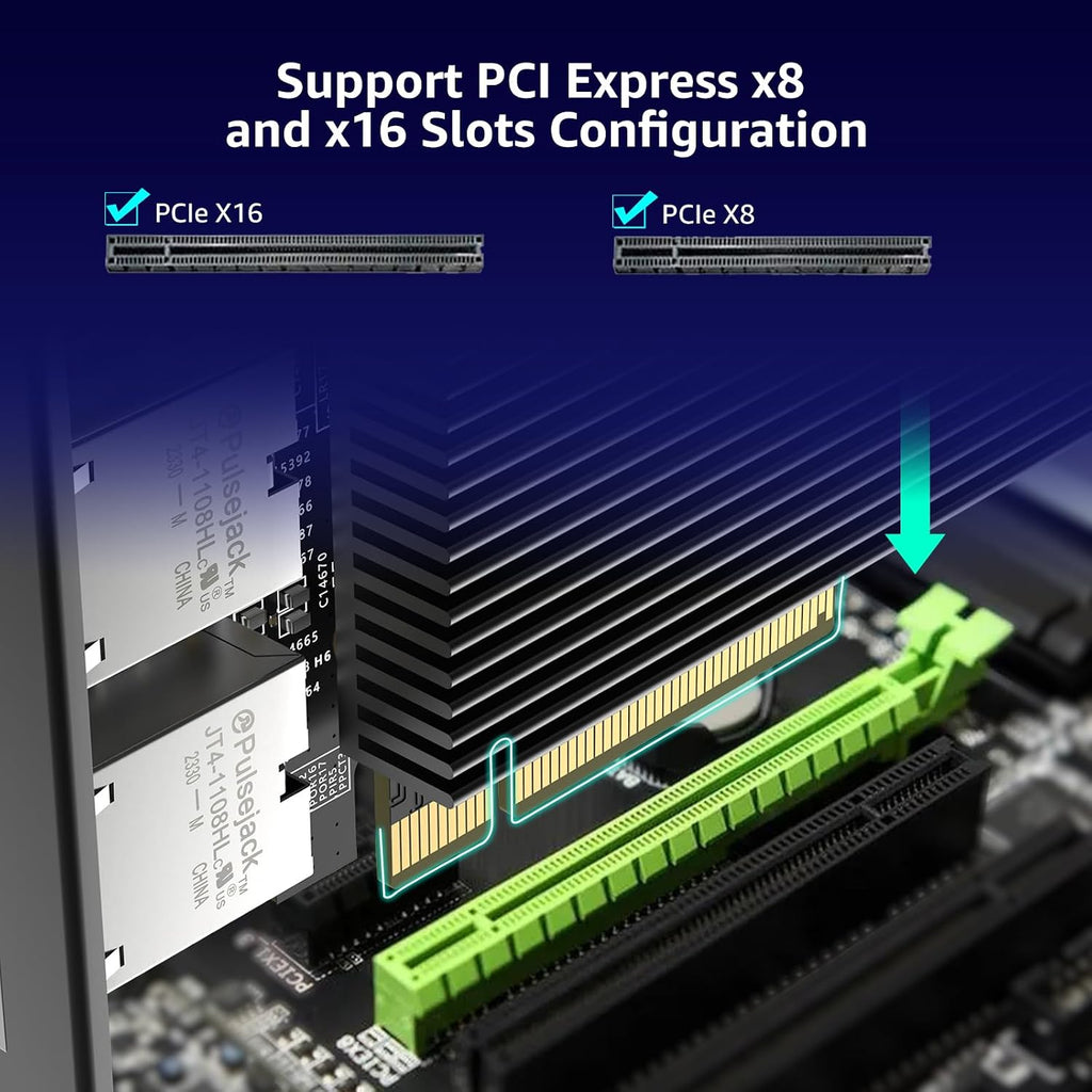 VIMIN 10G PCI-E Network Card with 10Gbps Dual RJ45 Ports
