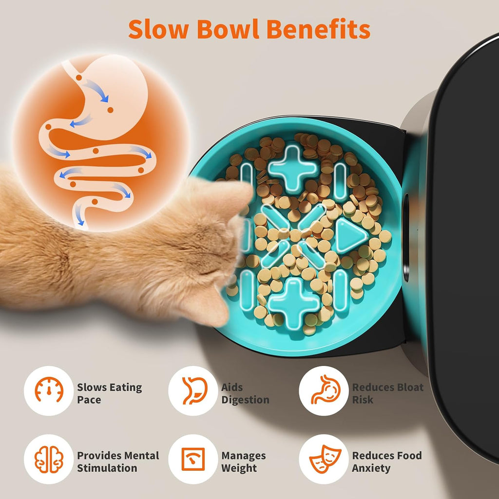 Automatic Cat Feeder for 2 Cats,2.4G/5G WiFi APP Control