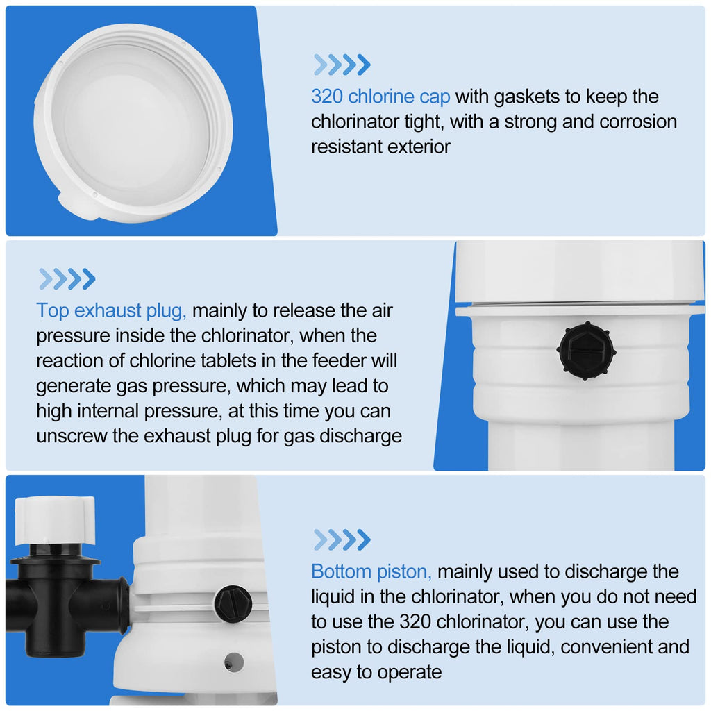 320 Pool Chlorinator Automatic Chlorine/Bromine Inline Feeder Compatible with pentair Rainbow 320 Chlorinator