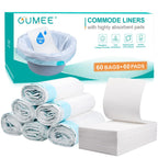 Commode Liners with Absorbent Pads, 60 Bedside Commode Liners and 60 Pads