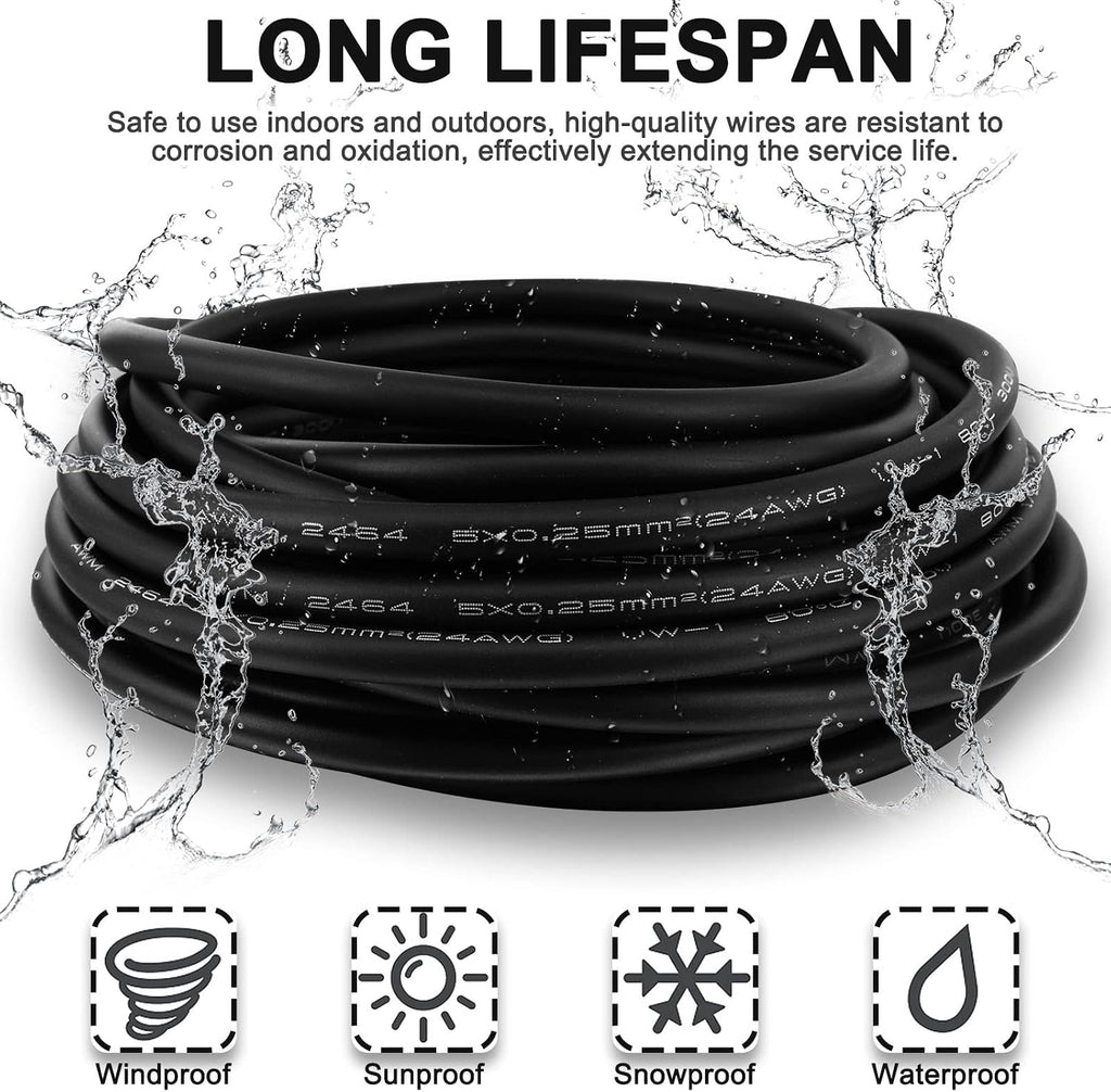 M12 Female 8 Pin Connector Aviation Sensor Cable 6.5Ft/2M
