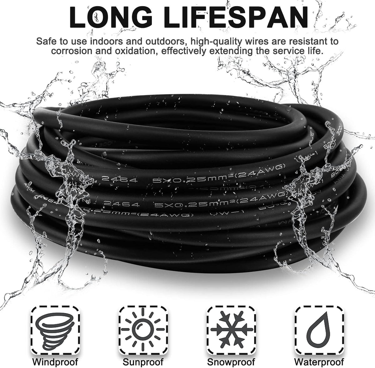 M12 Female 8 Pin Connector Aviation Sensor Cable 6.5Ft/2M