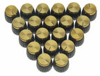 Dopro 20pcs Guitar AMP Amplifier Push on fit Knobs Black w/Gold Cap for Marshall Amplifier