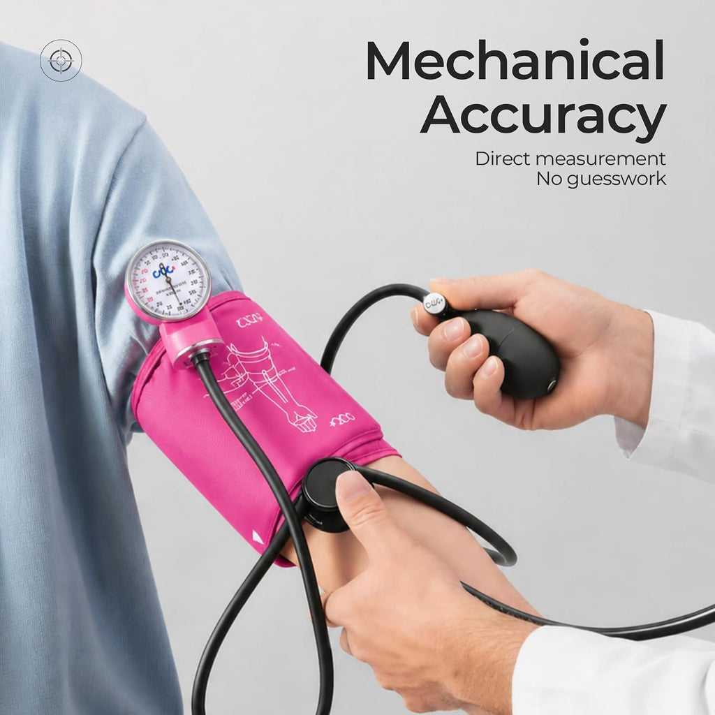 Manual Blood Pressure Cuff, Aneroid Sphygmomanometer | 9–17 in D-Ring Arm Cuff, Carrying Case Included, Stethoscope