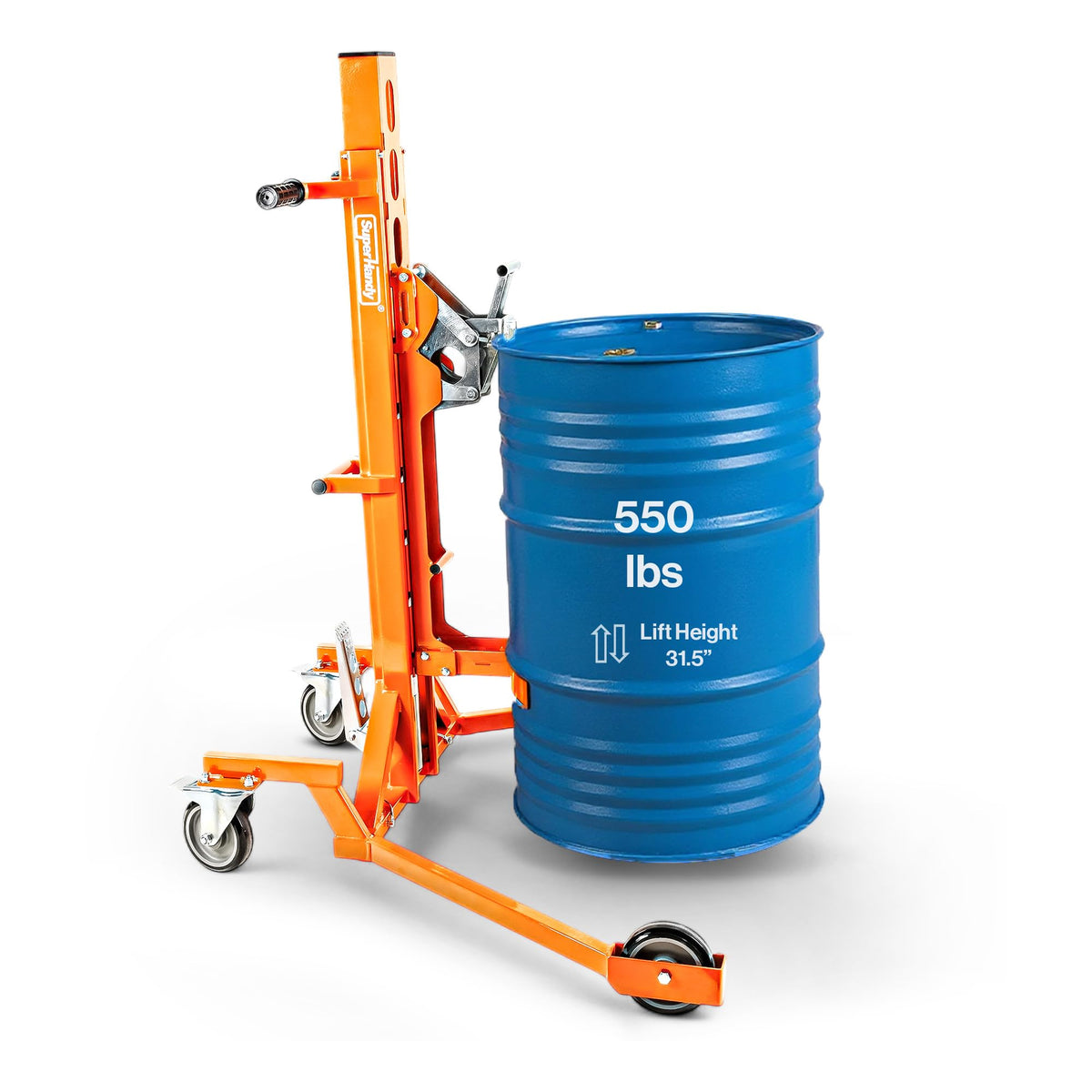 Hydraulic Drum Lift for 55-Gallon Drums, 550 LB Capacity