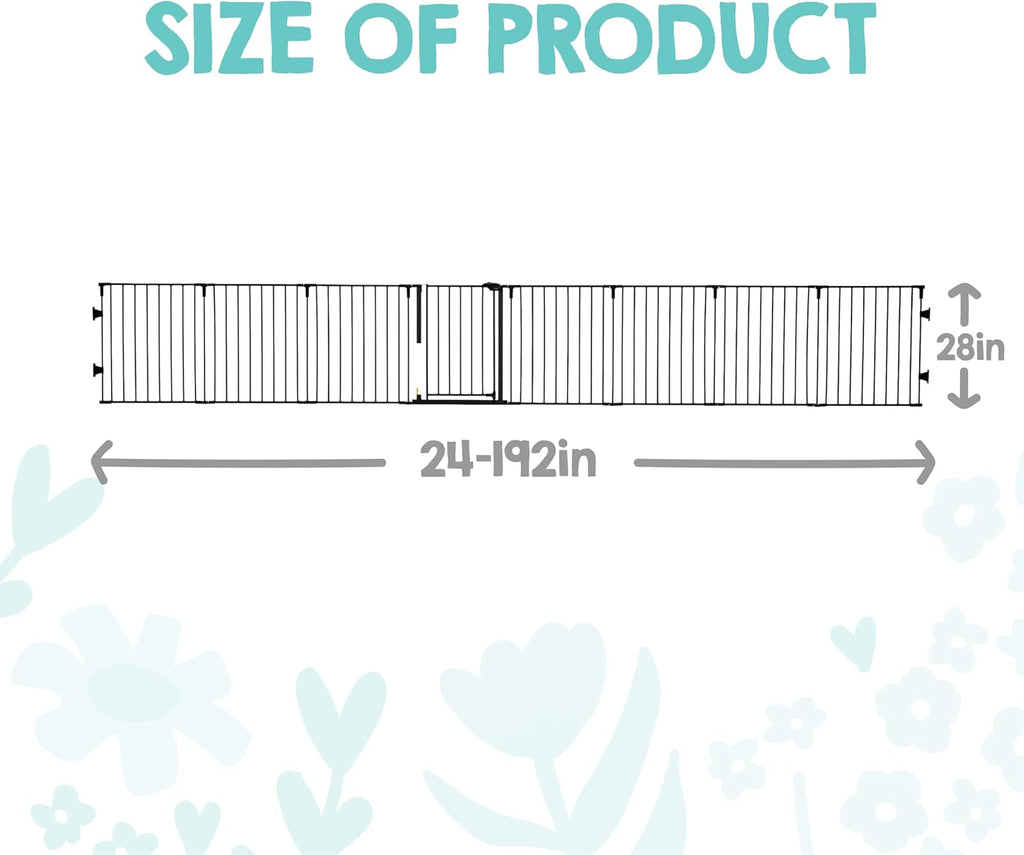 Safety 192" Super Wide Baby Gate & Play Yard, 2-in-1 Convertible Extra Wide Safety Barrier, Hardware Mounted for