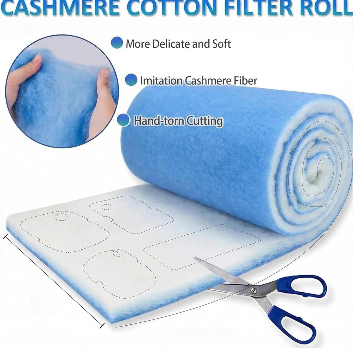 Koi Pond and Aquarium Filter Media,1.25" Thick-12 x48 -Fish Pond Filter Material for Koi Outdoor Ponds Aquarium-Cut