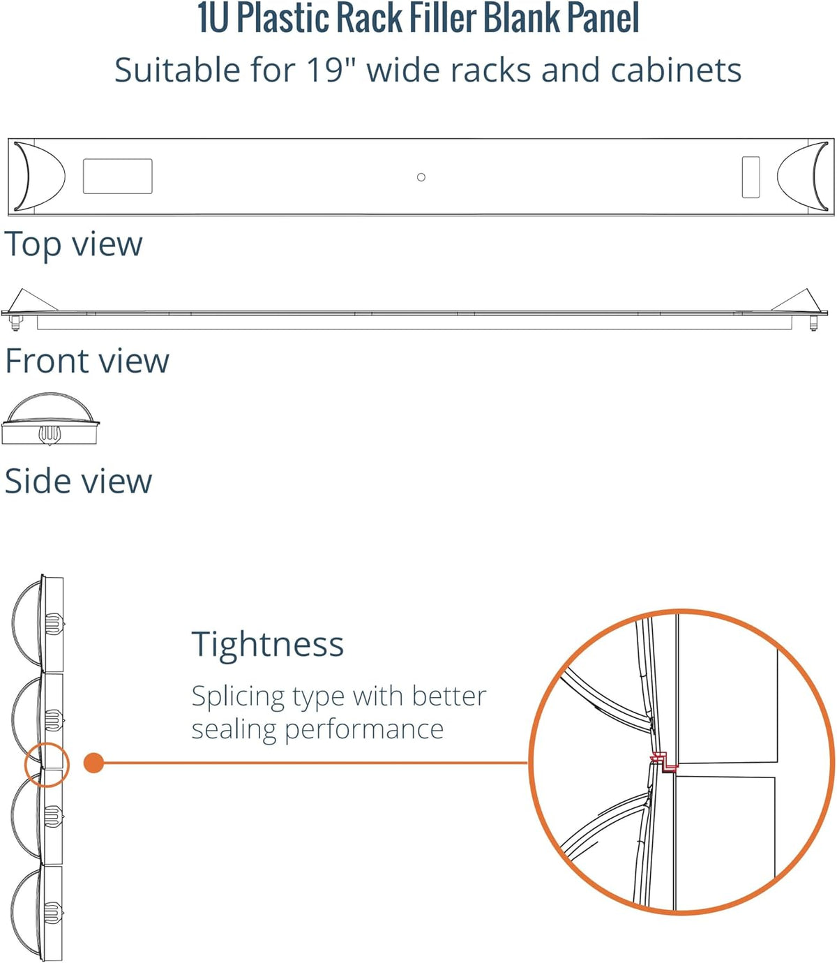 Tecmojo 1U Blank Panel, Plastic Rack Blank Panel, Rack Mount Plate for 19 in Server Rack Enclosure or Network Cabinet, Toolless Mounting, Black(10 Pack)