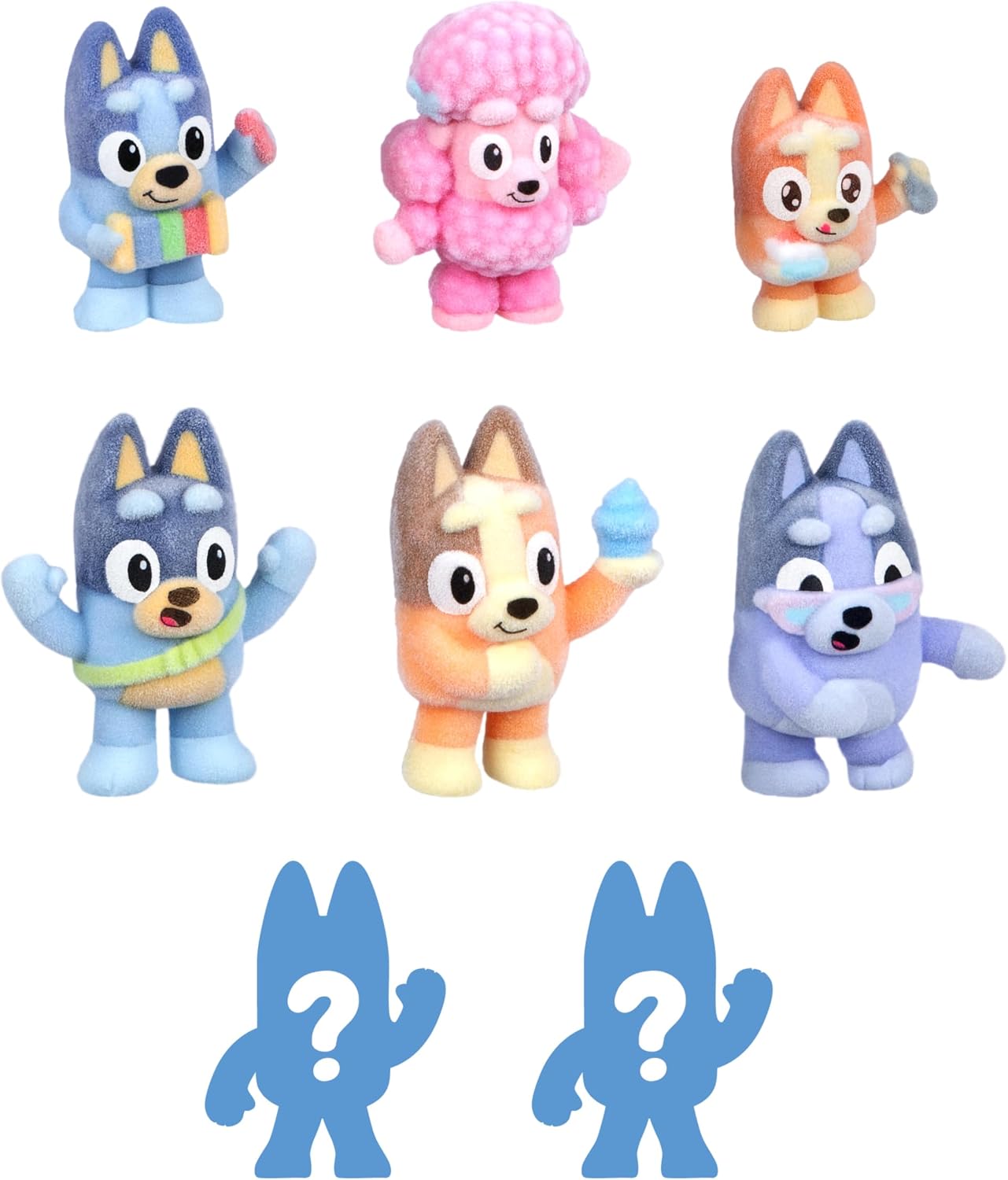 Fuzzies Deluxe 8 Figure Pack, 6 Mini-Figures + 2 Surprise Figures | 6 flocked mini figures + 2 surprise figures for