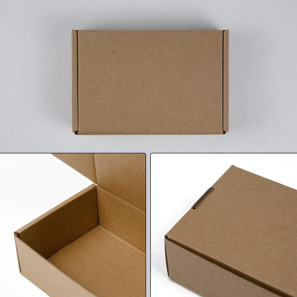 6x4x2 Inches Shipping Boxes Pack of 25, Brown Corrugated Cardboard Boxes for Small Bussiness