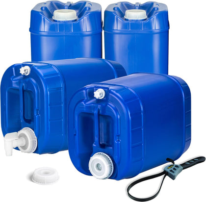 Legacy Food Storage Emergency Water Storage Containers, Long Term 5 Gallon Water Tank - 4 Stackable Food Grade Tanks