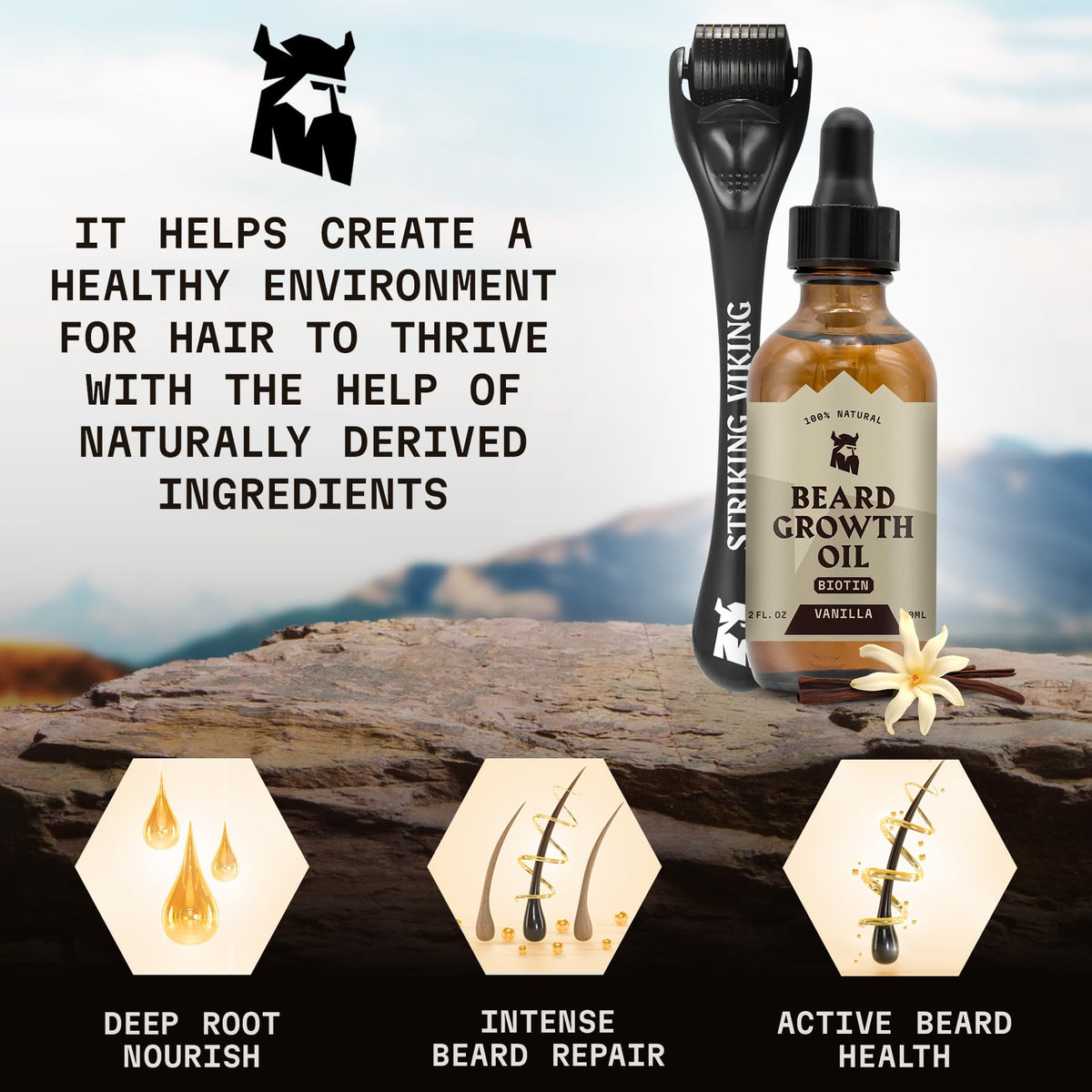Beard Growth Oil with Applicator - 2 Fl Oz, Vanilla