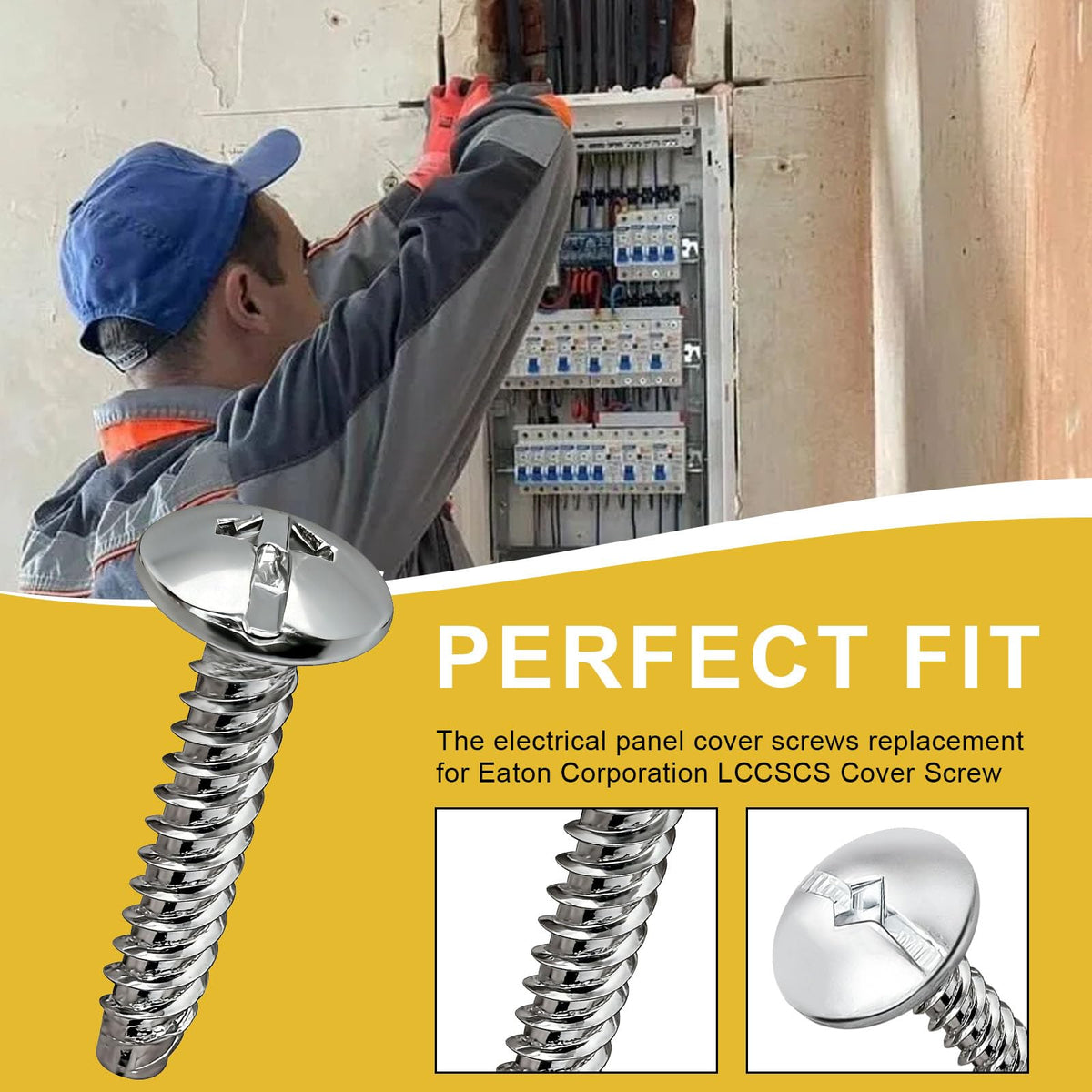 Electrical Panel Cover Screws, Replacement for Eaton LCCSCS 12-Pack