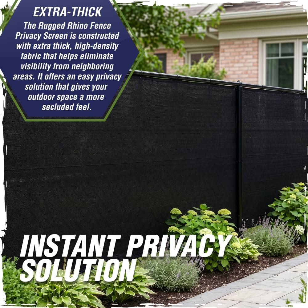 Fence Privacy Screen 180 GSM Heavy Duty Mesh, 4x50 FT Black