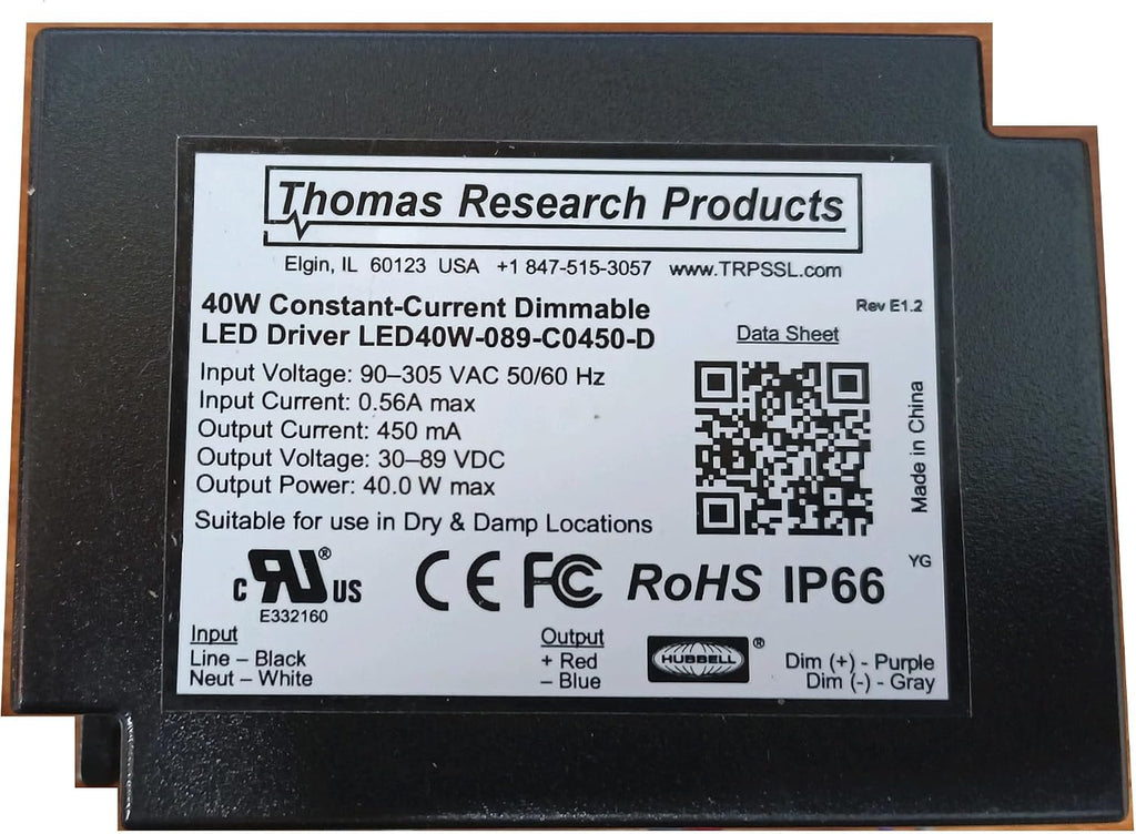 Hubbell Thomas Research Products 40W Constant Current Dimmable LED Driver LED40W-089-C0450-D