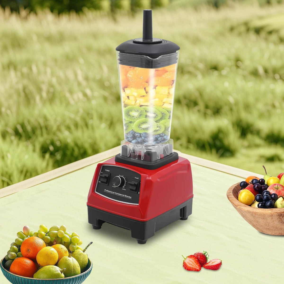 Commercial Blender 3HP 2200W 2L Heavy Duty Professional Mixer Juicer, High-Speed Smoothie Blender with 10 Gears