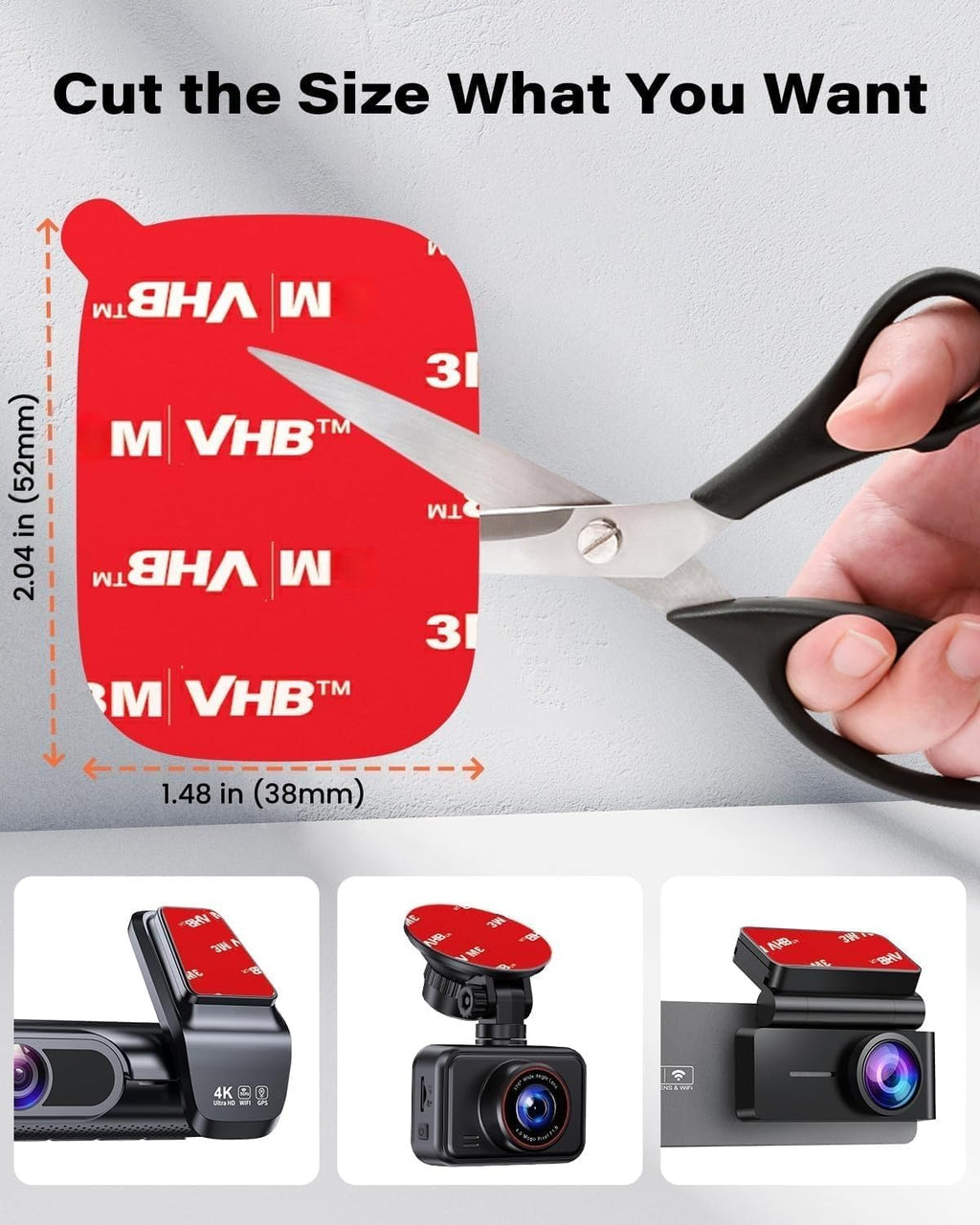 8-Pack 3M VHB Double Sided Adhesive Pads - 1.48 x 2.04 Inches