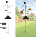 78 Inch Heavy Duty Bird Feeder Pole with Anti-Squirrel Baffle-Compact for Gardens & Patios, Outdoor Bird Feeding Station